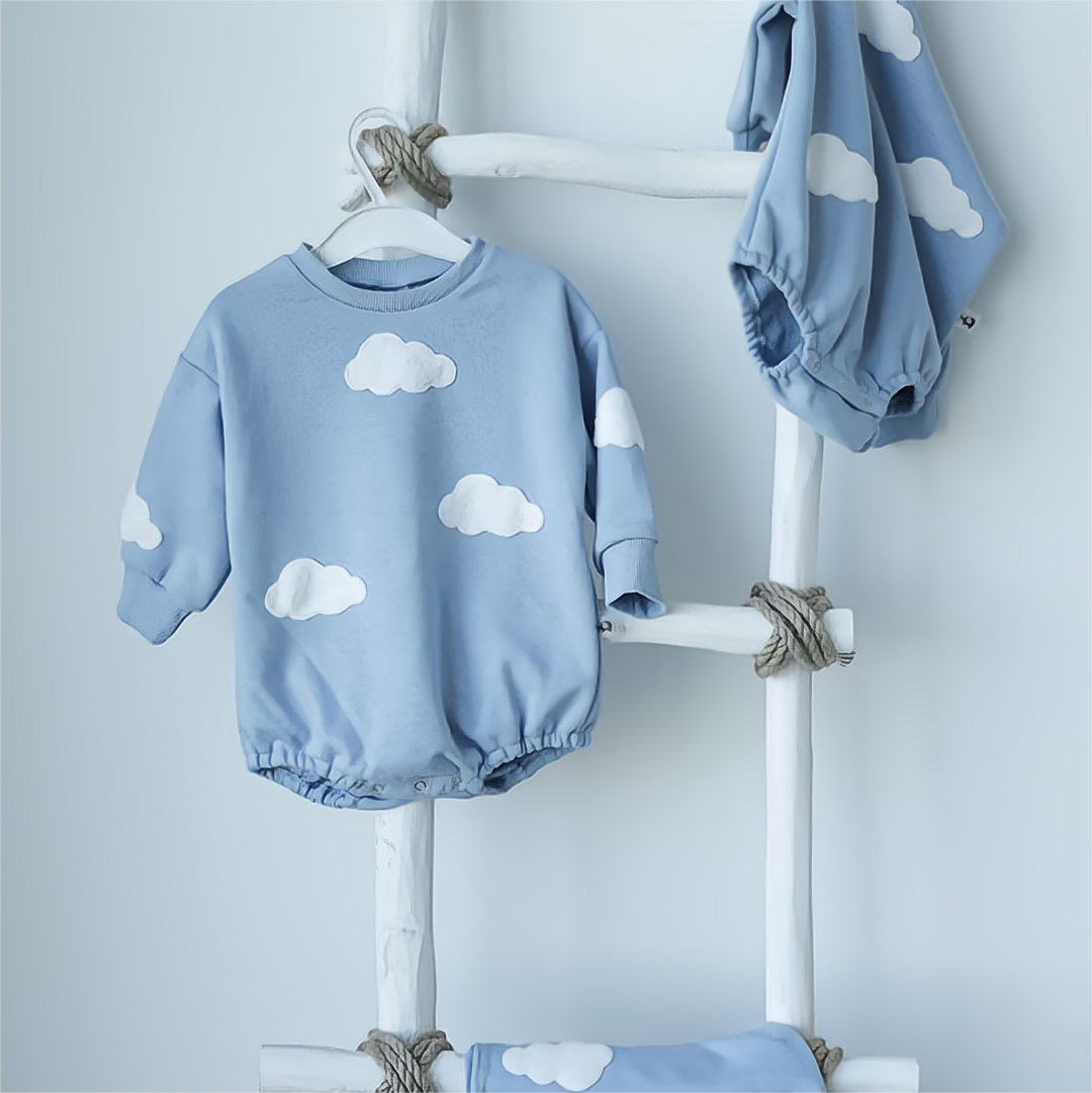 Baby boy cloud romper