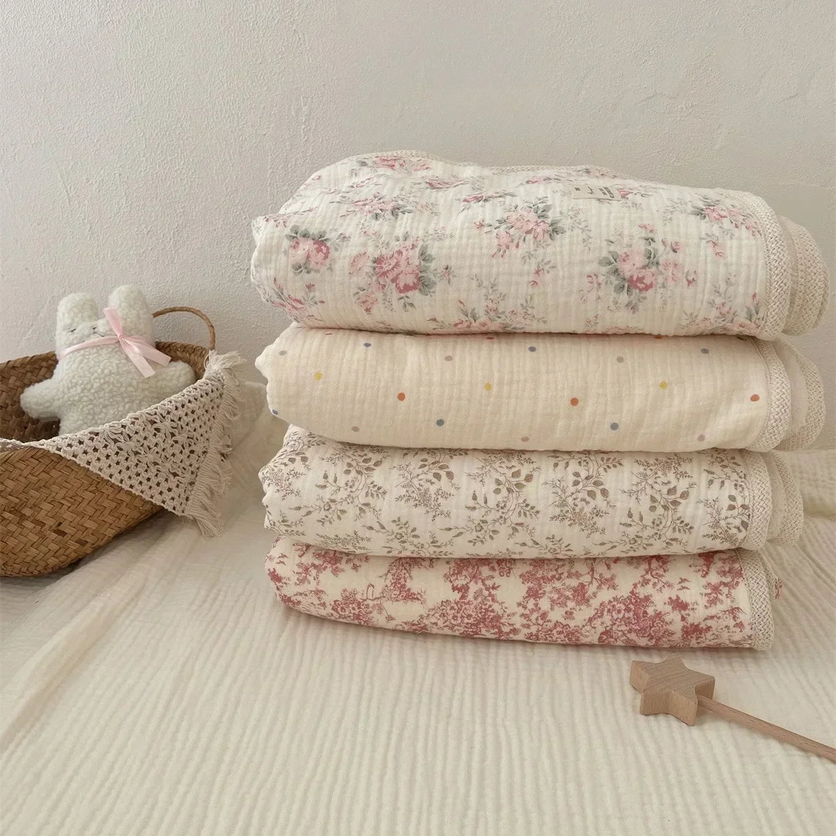 Super soft vintage muslin baby blanket