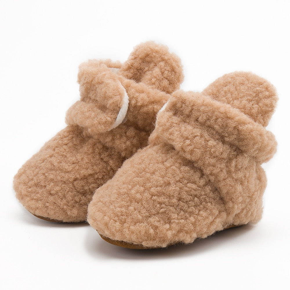 Teddy fleece baby booties