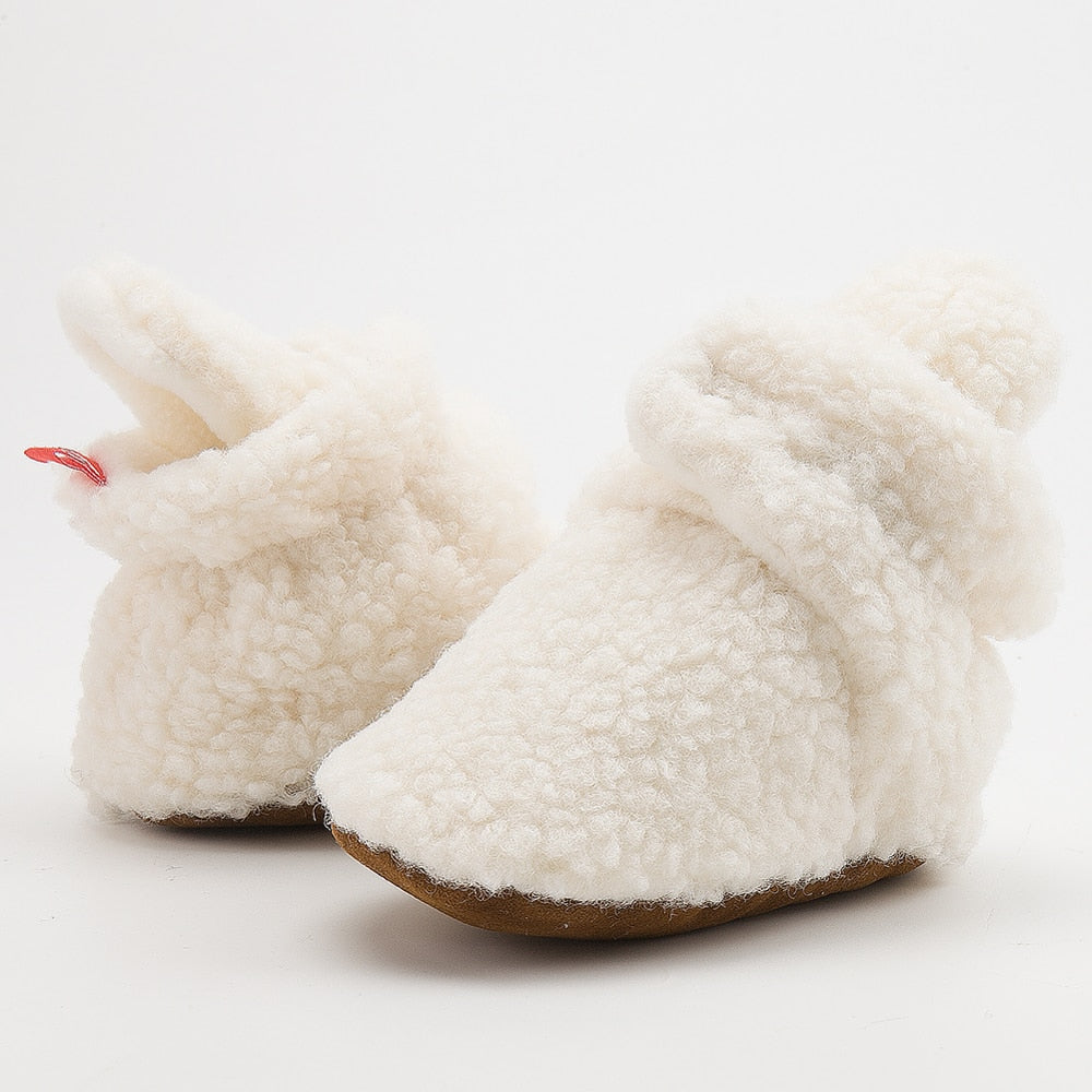 Teddy fleece baby booties