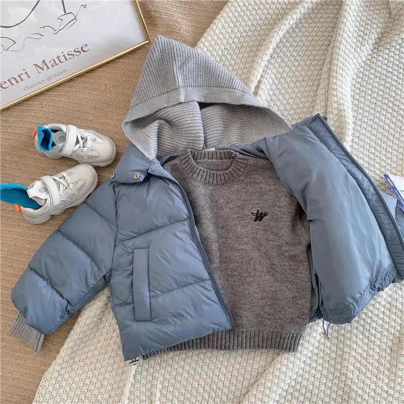 Thor white knitted hood jacket