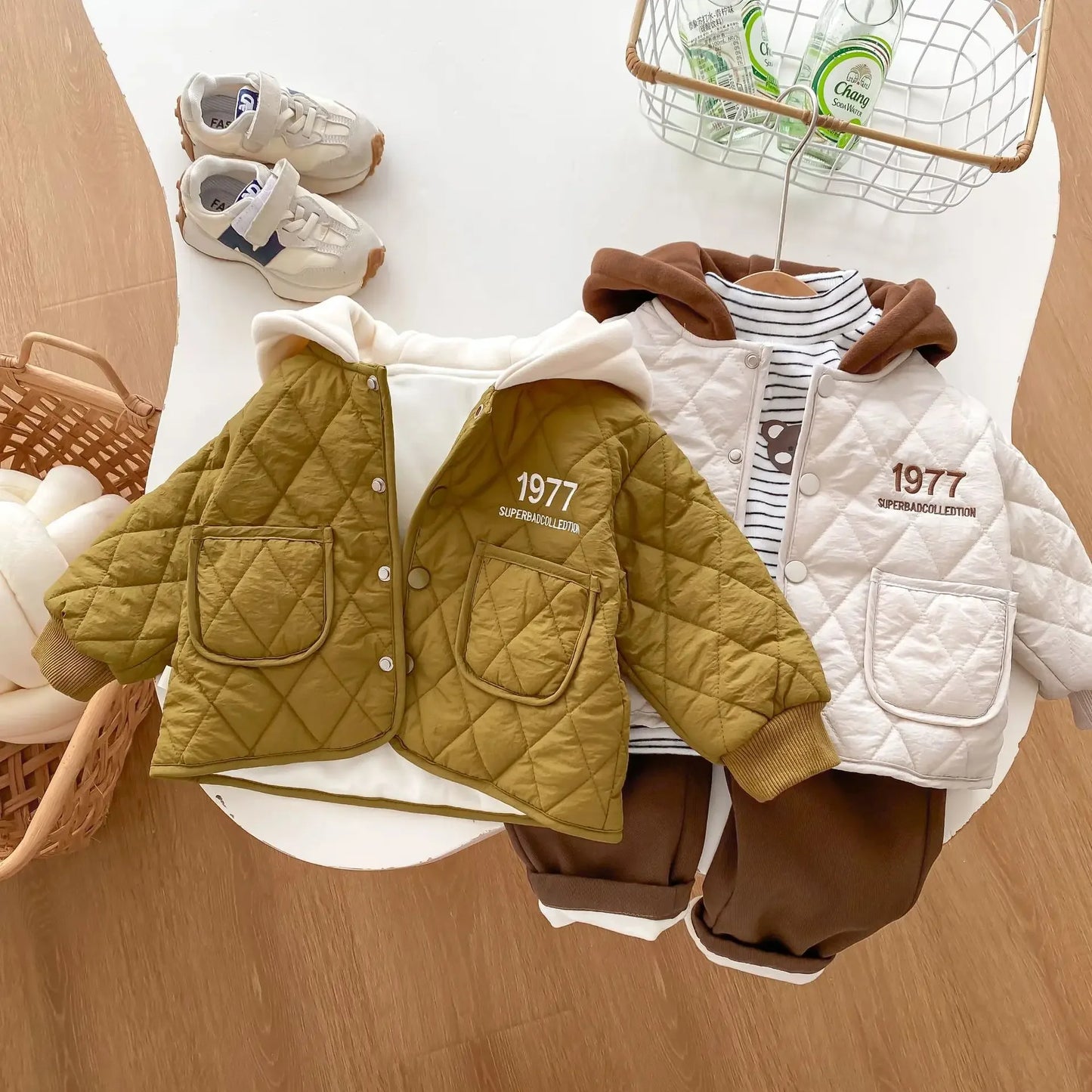 Boys khaki hooded coat