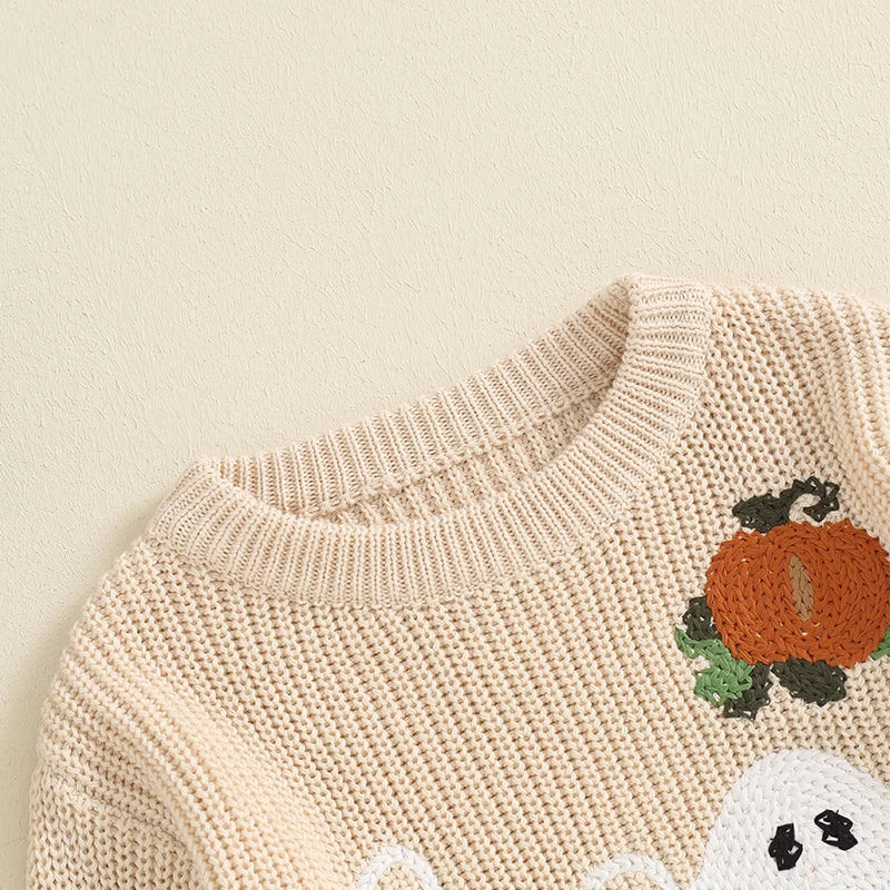 Knitted halloween jumper boo