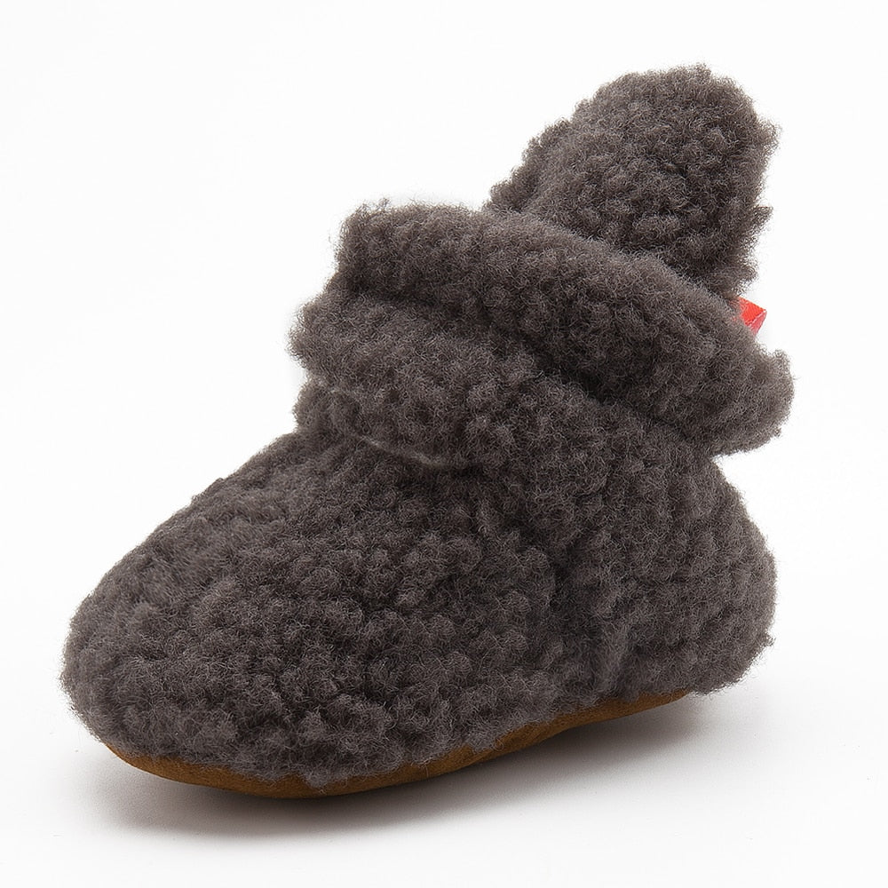 Teddy fleece baby booties