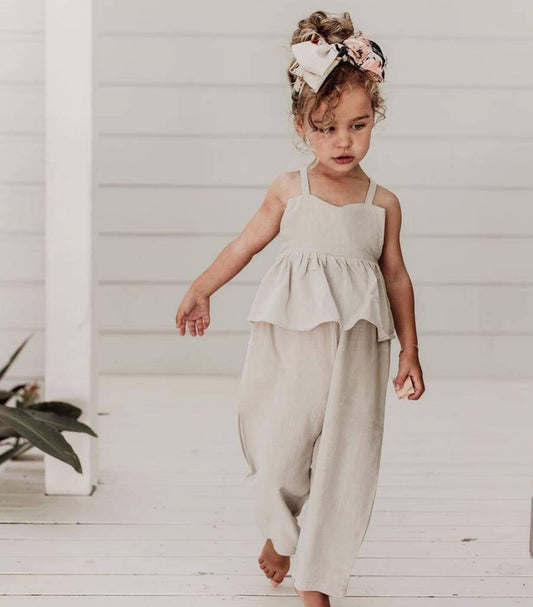 Petal summer cotton gauze jumpsuit