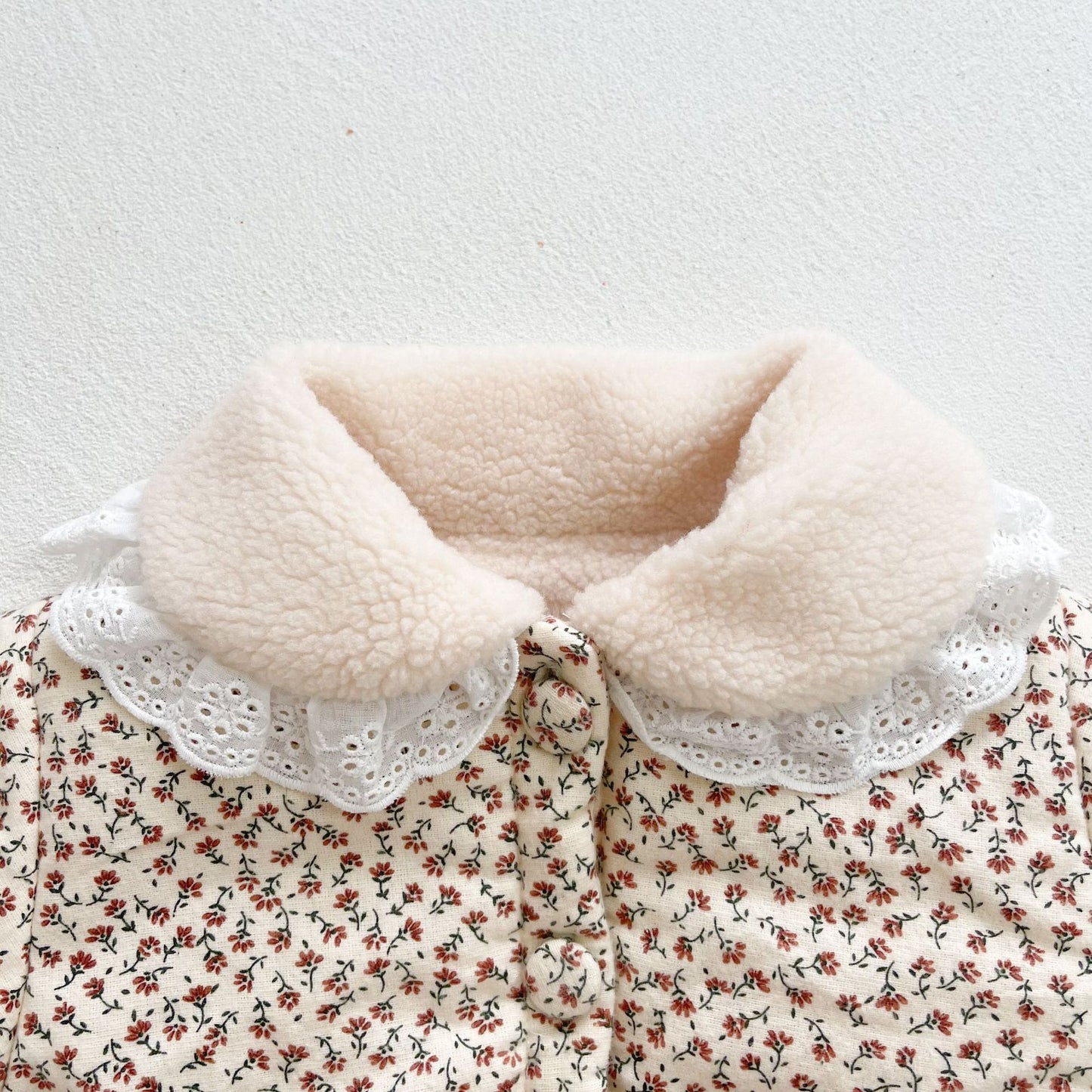 Floral teddy coat