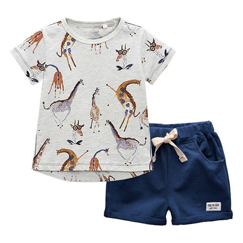 Boys giraffe t-shirt & shorts