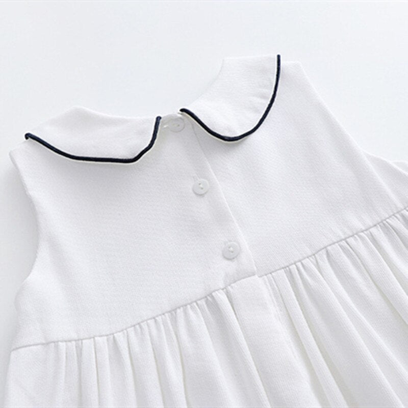 White summer dress with smocking