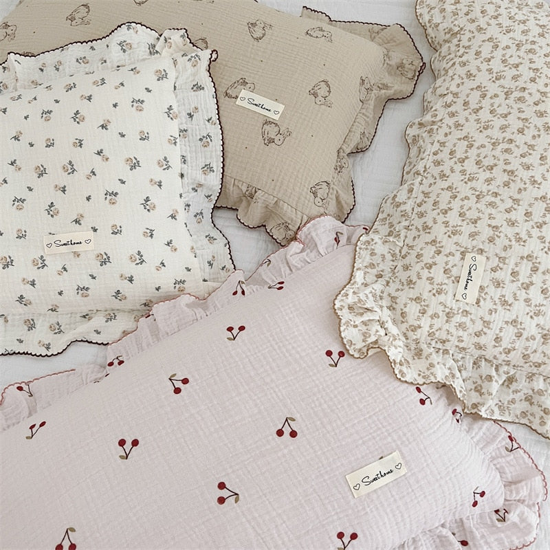 Girls cotton muslin pillowcase