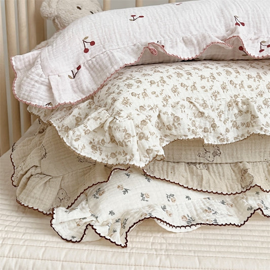 Girls cotton muslin pillowcase