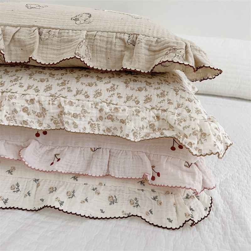 Girls cotton muslin pillowcase