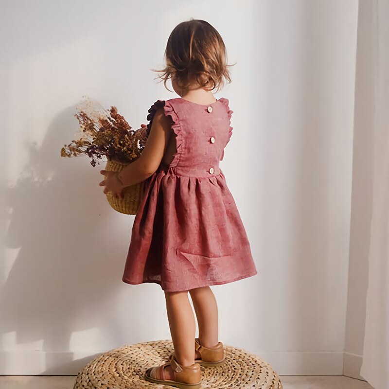 Girls summer linen dress