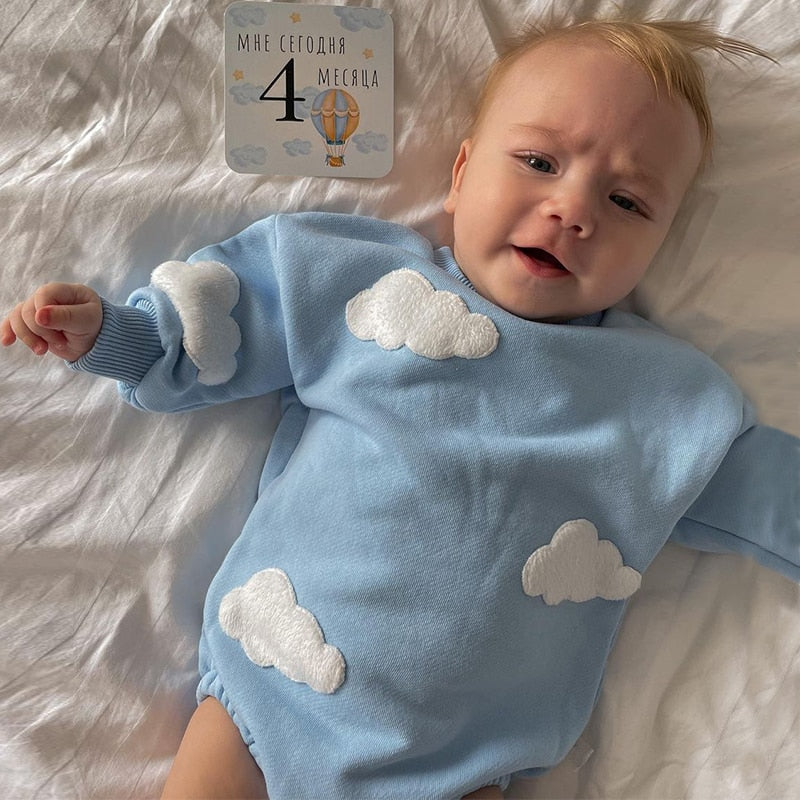 Baby boy cloud romper