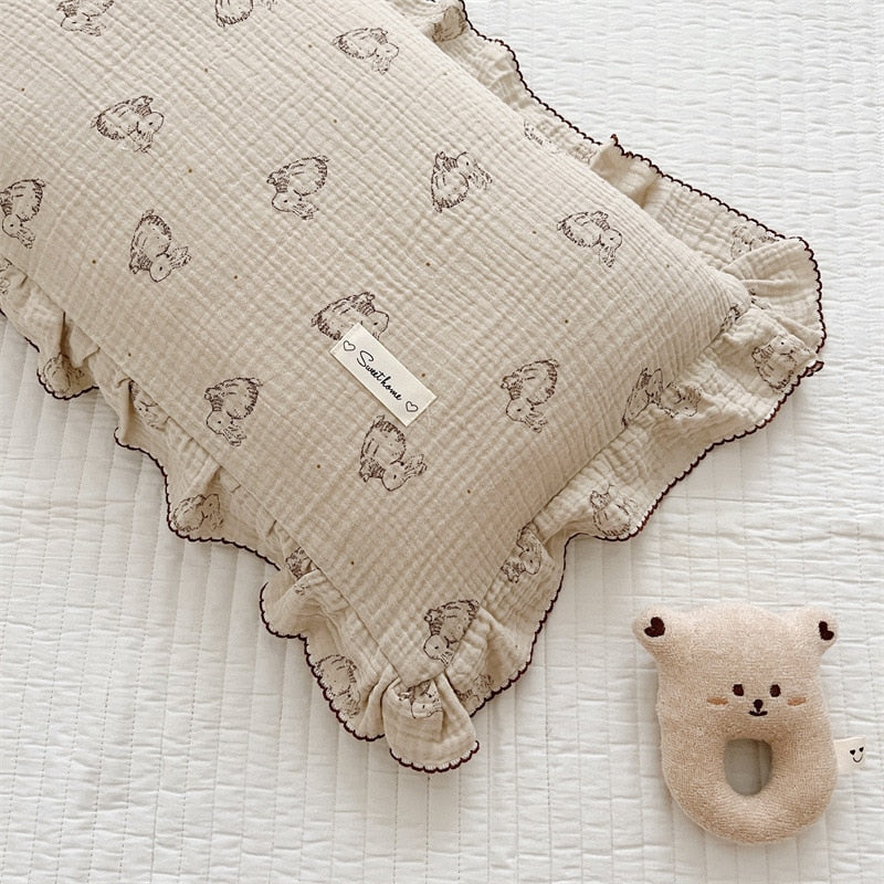 Girls cotton muslin pillowcase