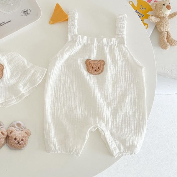 Summer cotton gauze baby boy romper set